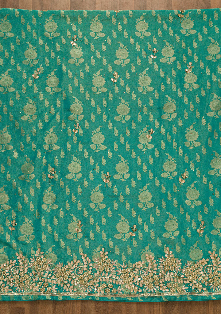 Sea Green Gotapatti Brocade Salwar Kameez-Koskii