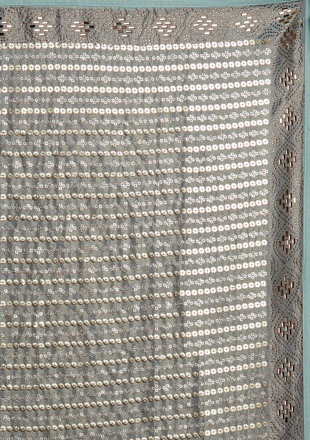 Sea Green Sequins Shimmer Designer Saree - Koskii