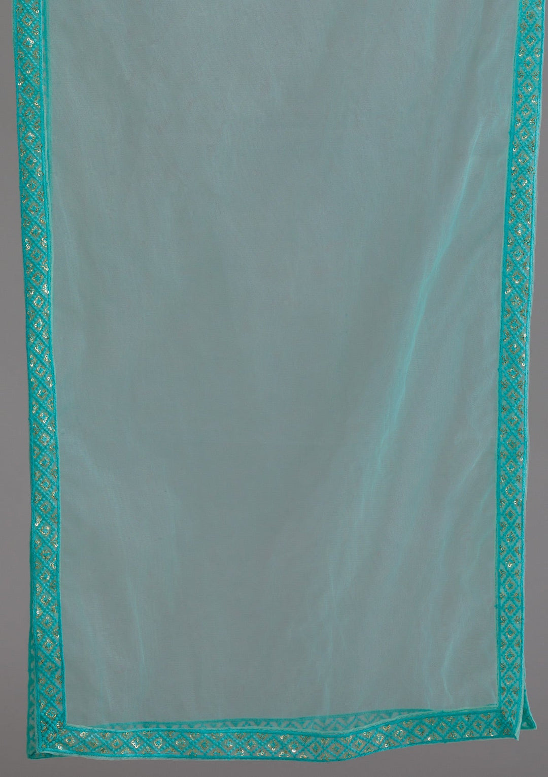 Sea Green Threadwork Georgette Readymade Lehenga-Koskii
