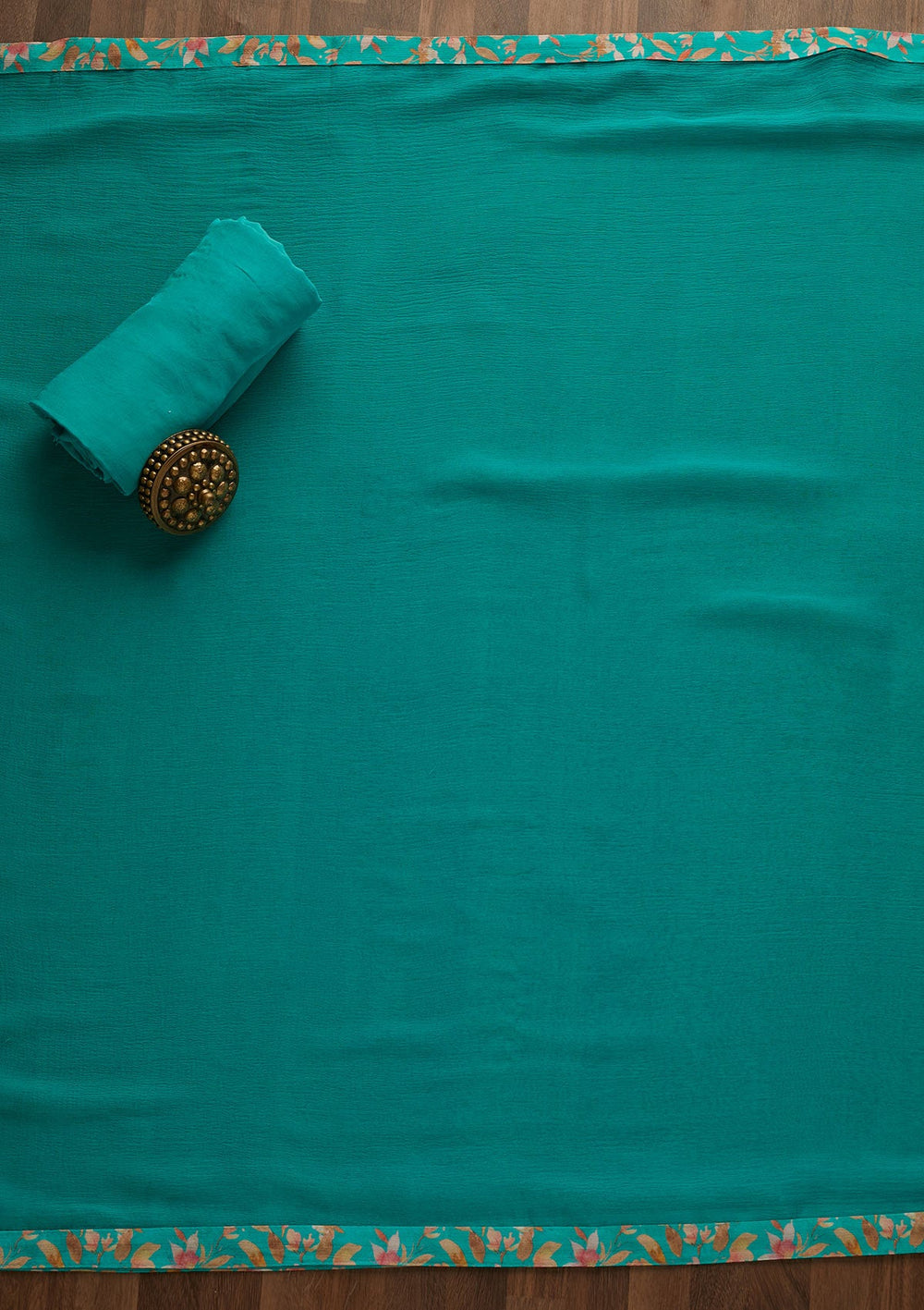 Sea Green Threadwork Georgette Unstitched Salwar Suit-Koskii