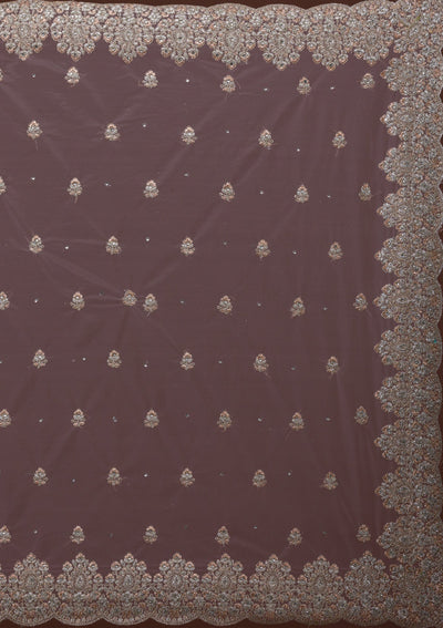 Sea Green Threadwork Net Saree-Koskii