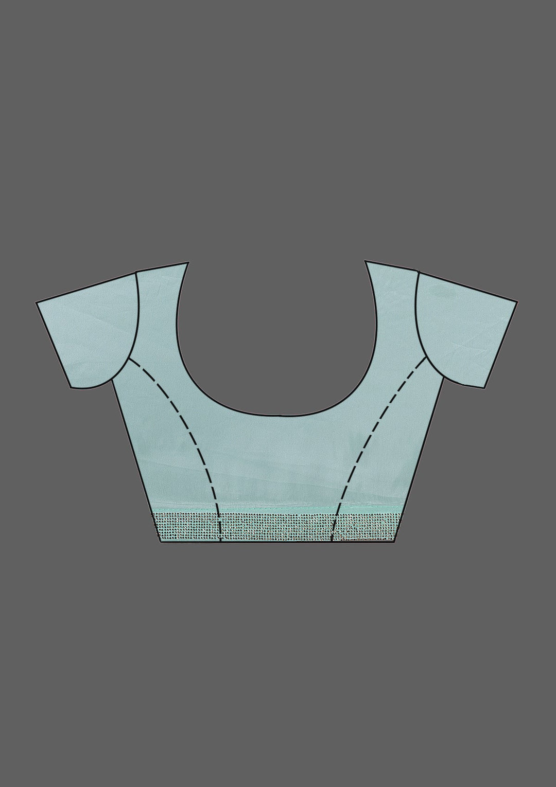 Sea Green Threadwork Semi Crepe Saree-Koskii