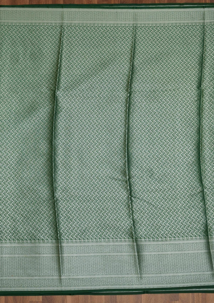 Sea Green Zariwork Art Silk Saree - Koskii