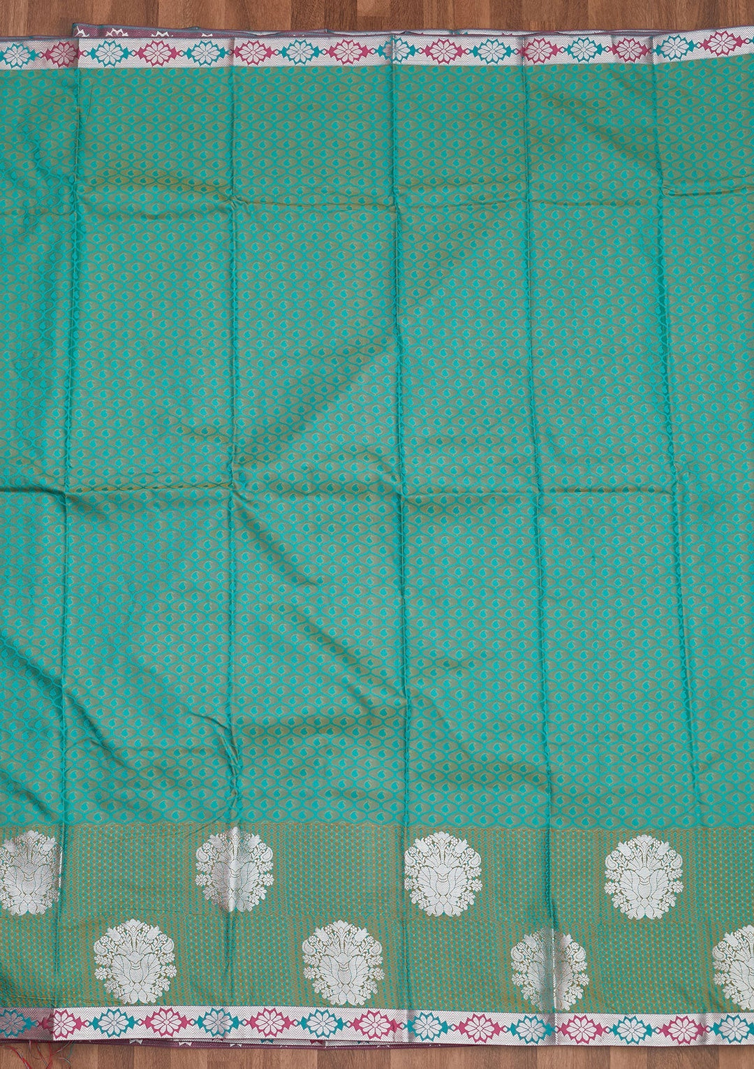 Sea Green Zariwork Art Silk Designer Saree - Koskii