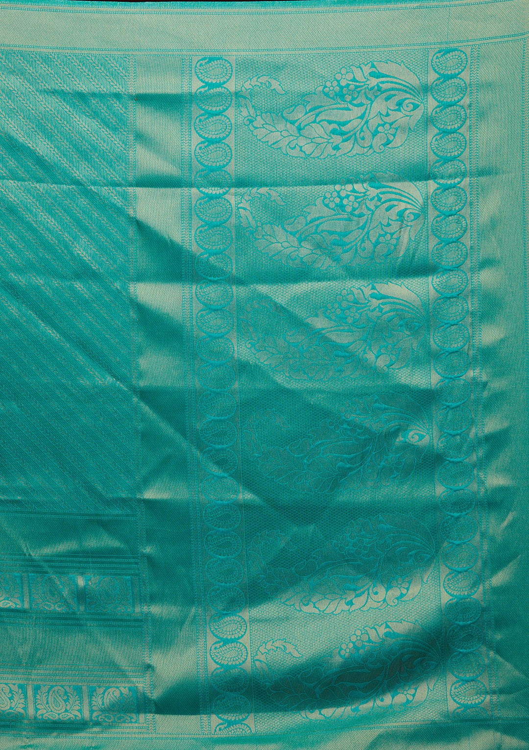 Sea Green Zariwork Art Silk Saree-Koskii