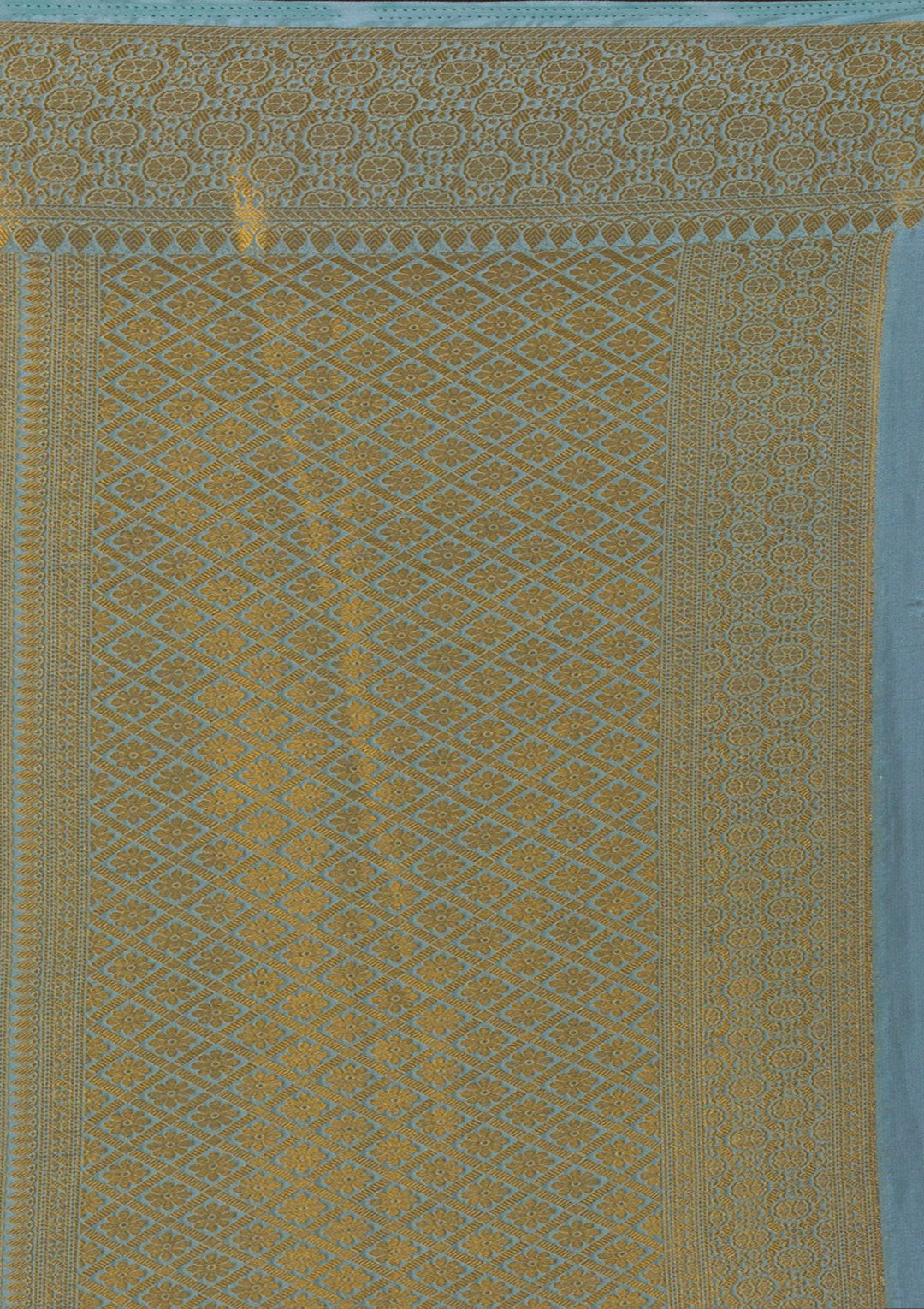 Sea Green Zariwork Art Silk Saree-Koskii