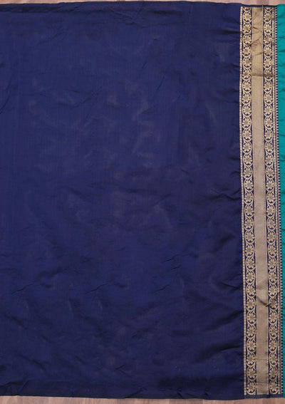 Sea Green Zariwork Art Silk Saree-Koskii