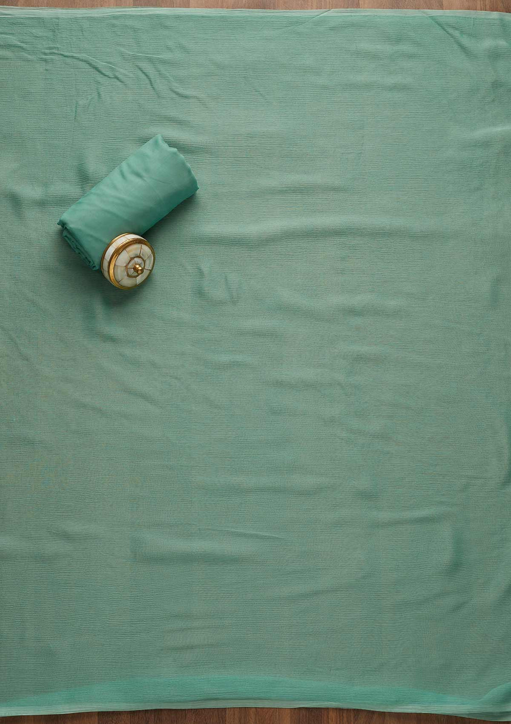 Sea Green Zariwork Chanderi Unstitched Salwar Suit-Koskii