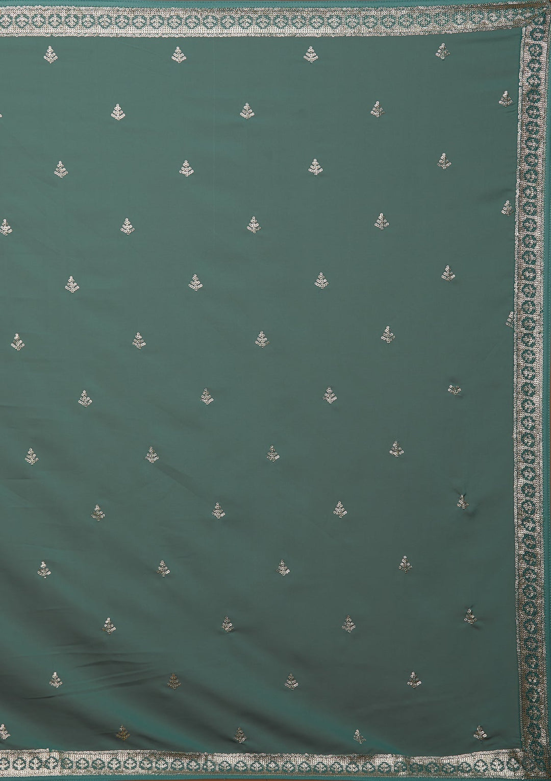 Sea Green Zariwork Georgette Designer Anarkali Suit-Koskii