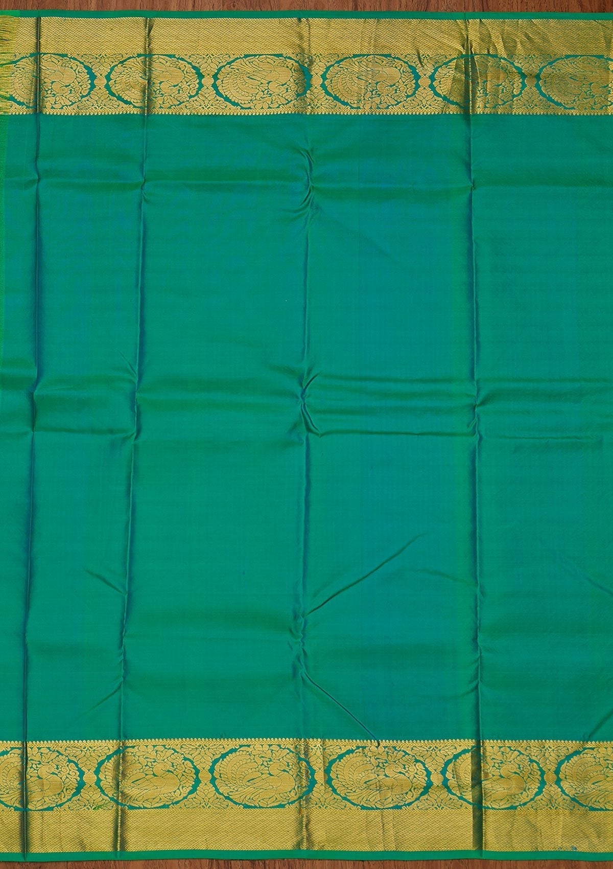 Sea Green Zariwork Pure Silk Designer Saree - koskii