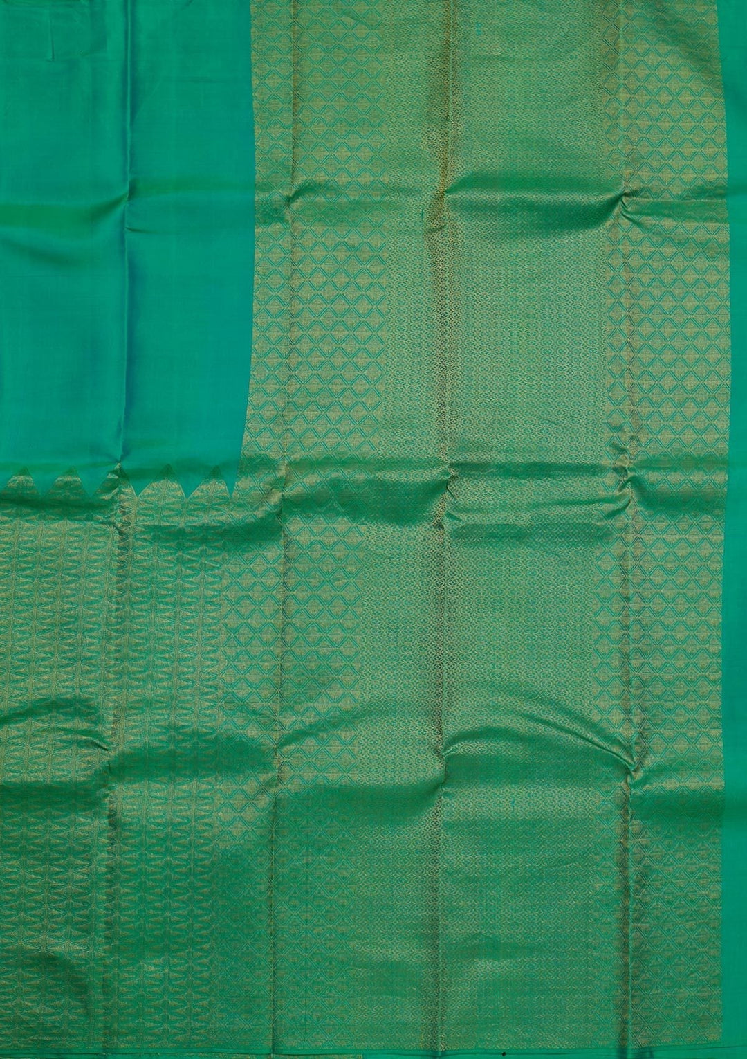 Sea Green Zariwork Pure Silk Designer Saree - koskii