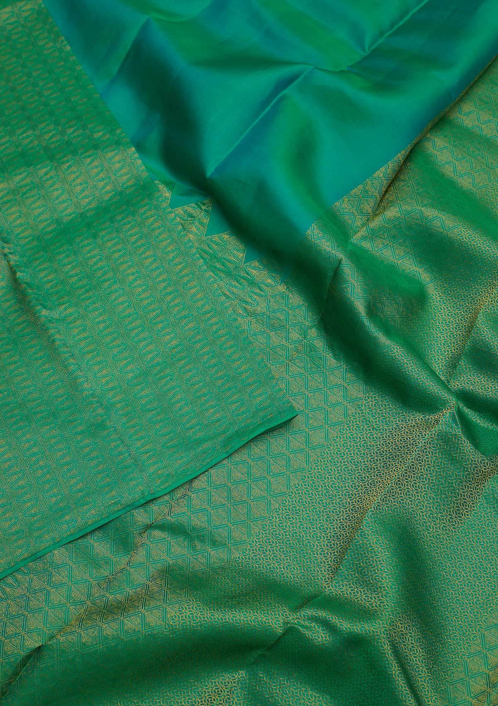 Sea Green Zariwork Pure Silk Designer Saree - koskii