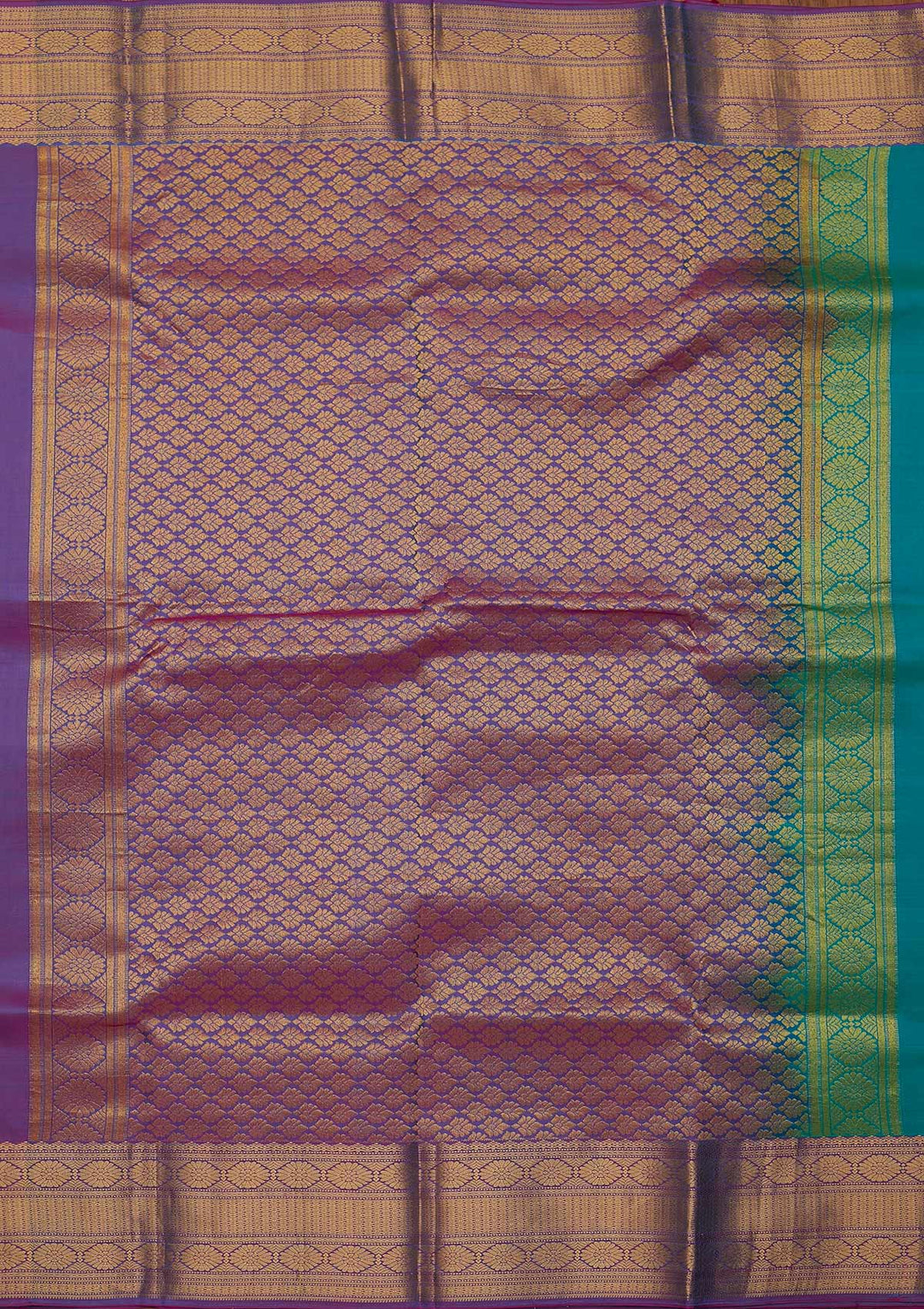 Sea Green Zariwork Pure Silk Designer Saree - koskii
