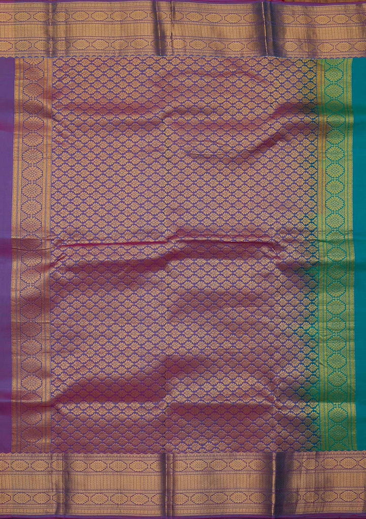 Sea Green Zariwork Pure Silk Designer Saree - koskii