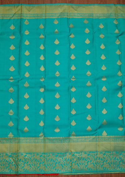Sea Green Zariwork Pure Silk Designer Saree - koskii