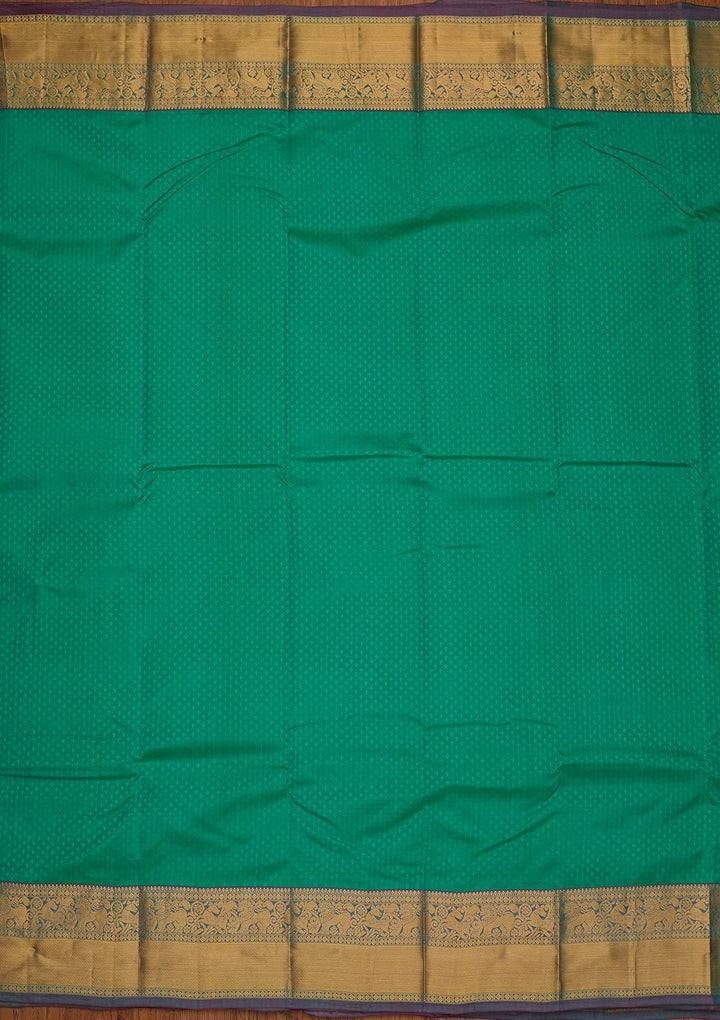 Sea Green Zariwork Pure Silk Designer Saree - koskii