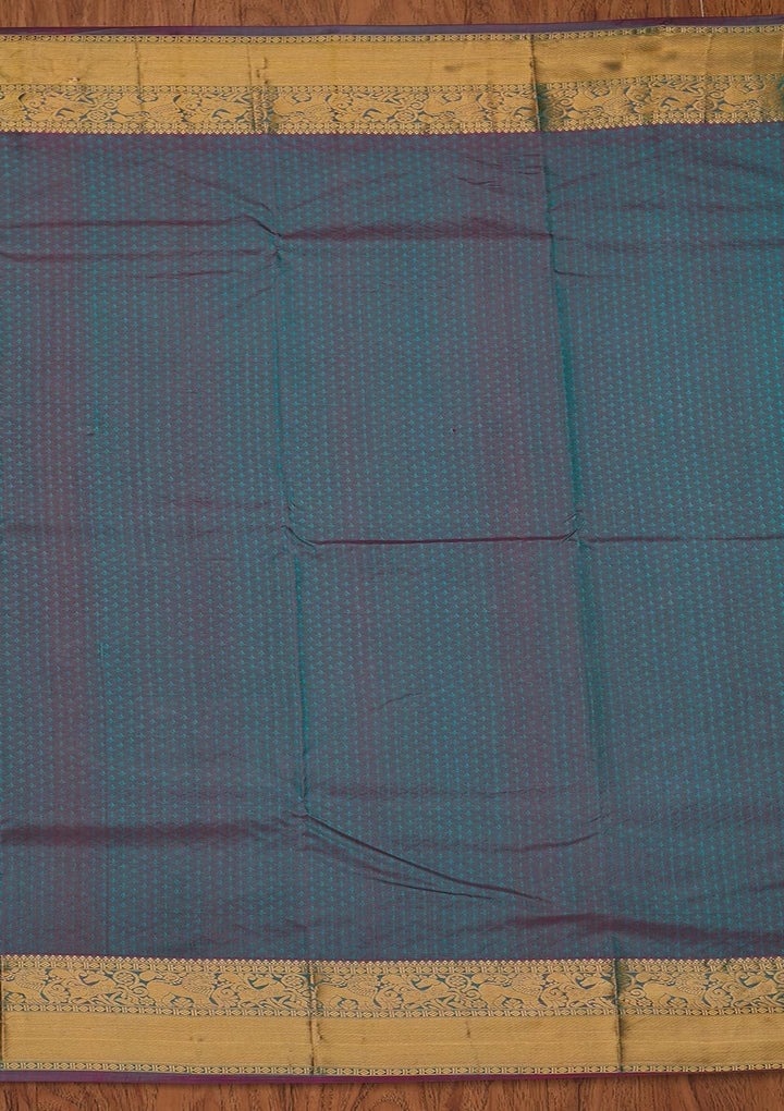 Sea Green Zariwork Pure Silk Designer Saree - koskii