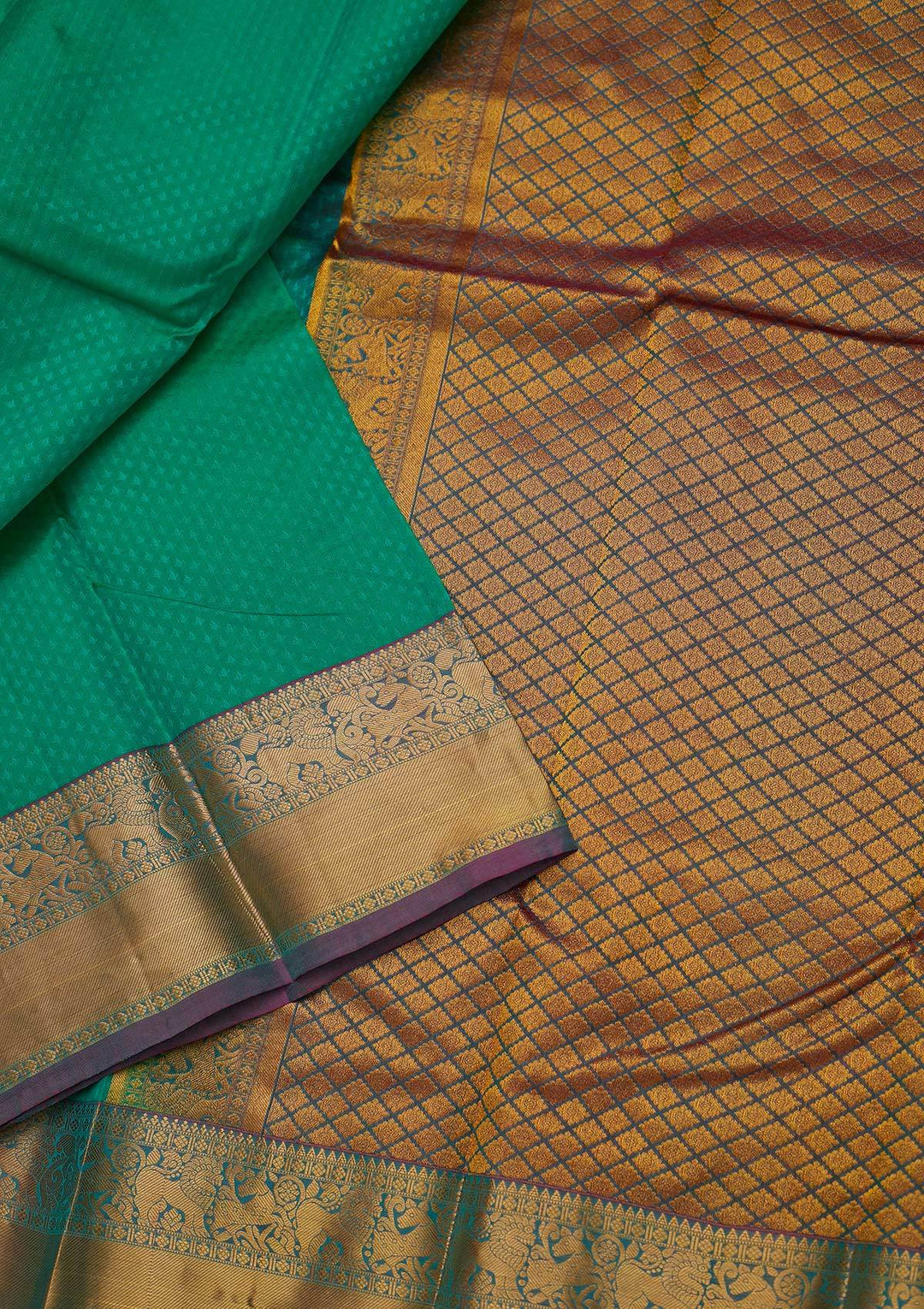Sea Green Zariwork Pure Silk Designer Saree - koskii