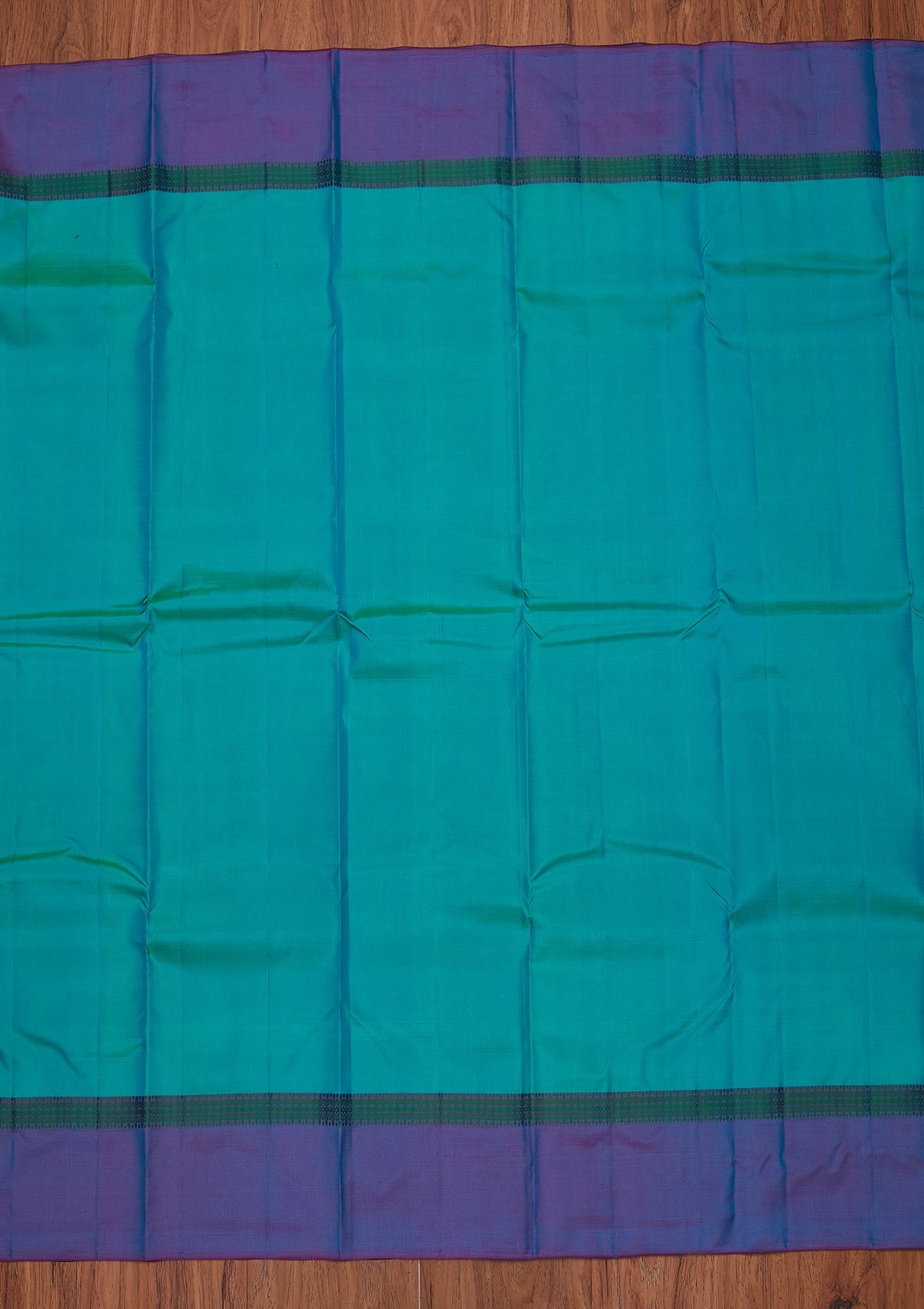 Sea Green Zariwork Pure Silk Designer Unstitched Saree - Koskii