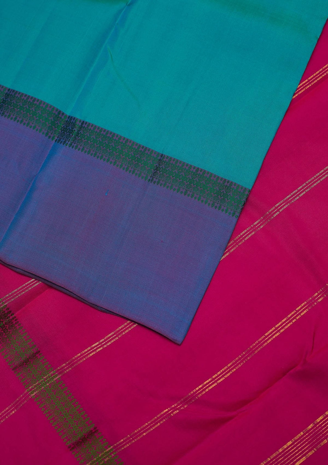 Sea Green Zariwork Pure Silk Designer Unstitched Saree - Koskii