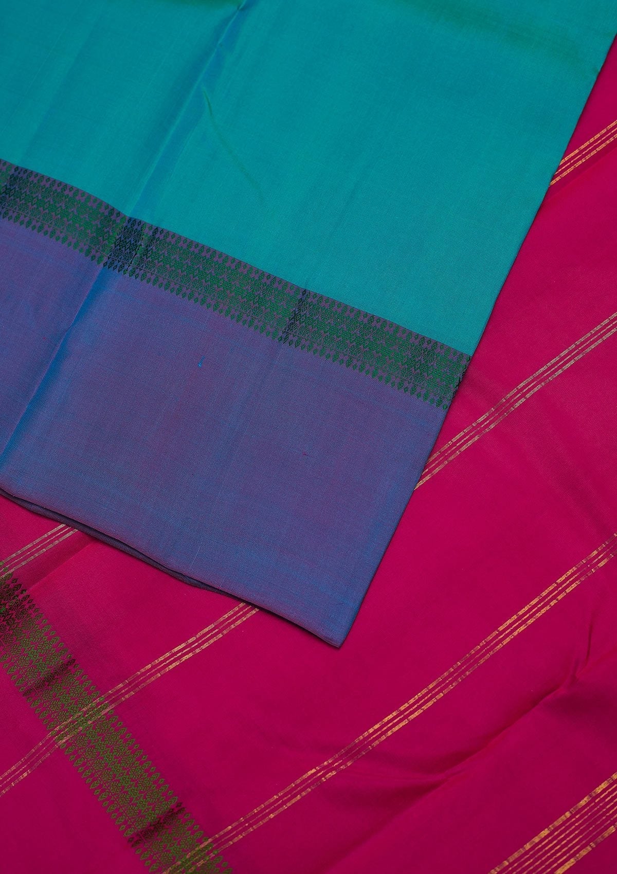 Sea Green Zariwork Pure Silk Designer Unstitched Saree - Koskii