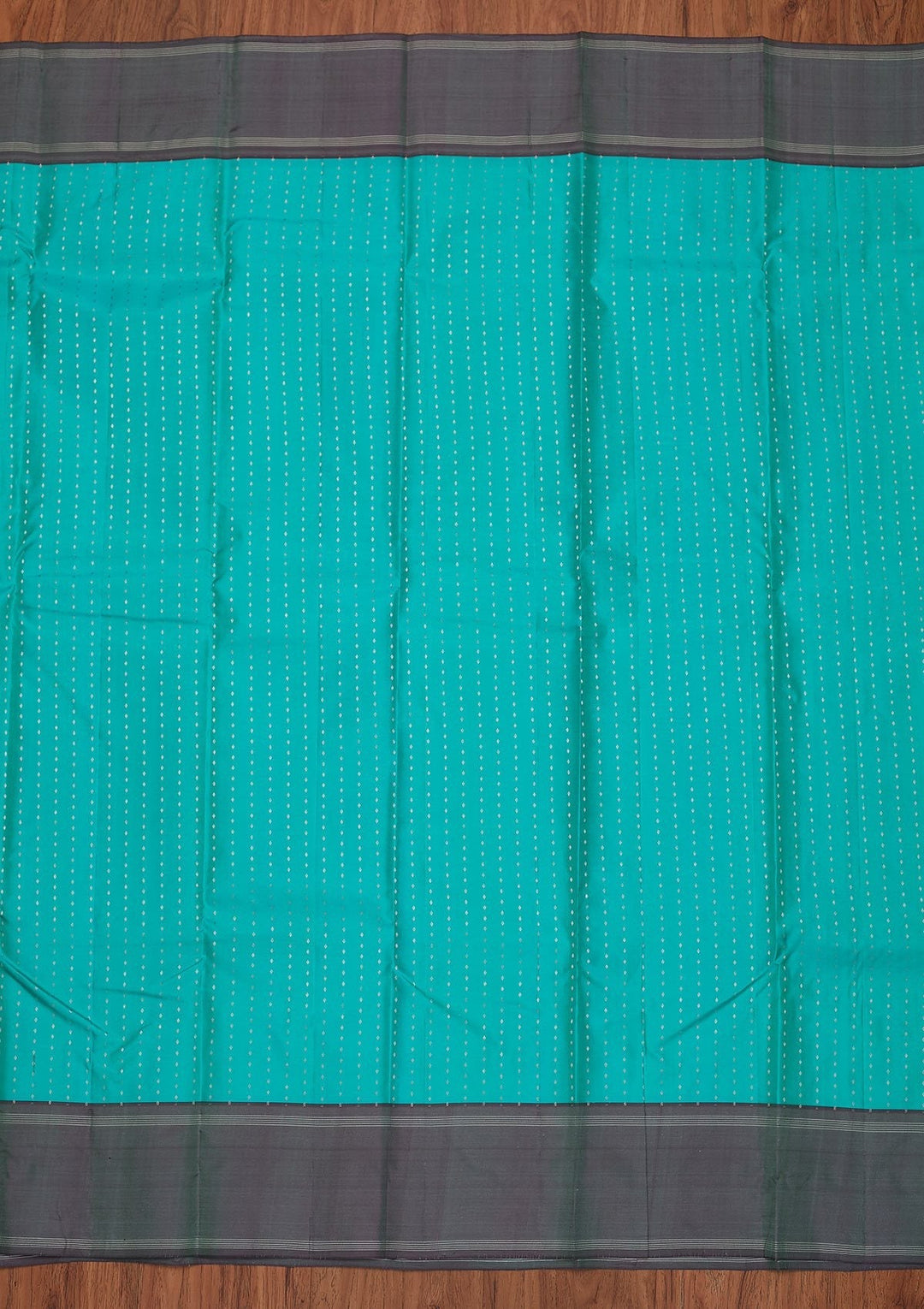 Sea Green Zariwork Pure Silk Designer Unstitched Saree - Koskii
