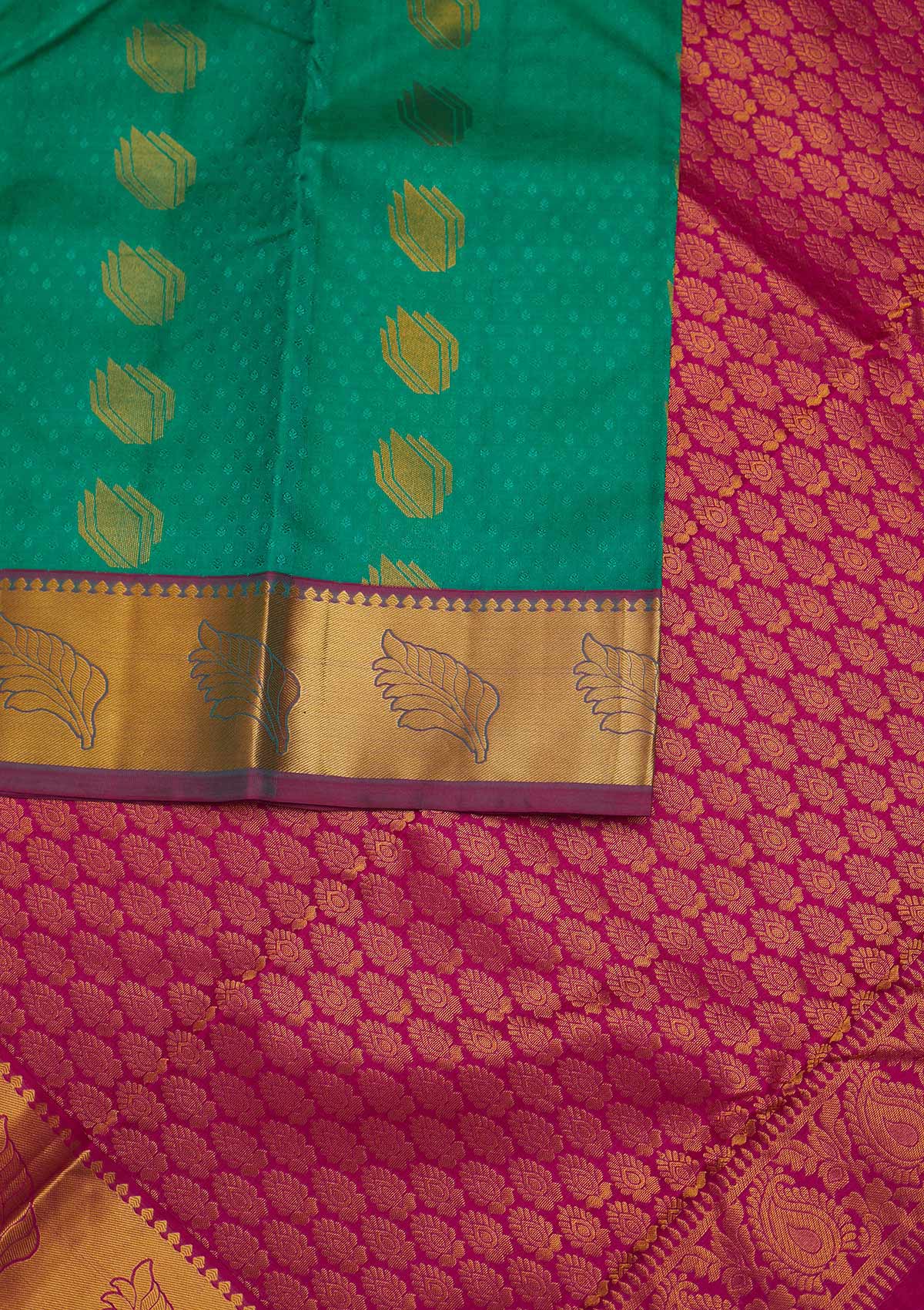 Sea Green Zariwork Pure Silk Designer Saree - Koskii