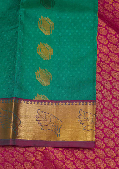 Sea Green Zariwork Pure Silk Designer Saree - Koskii