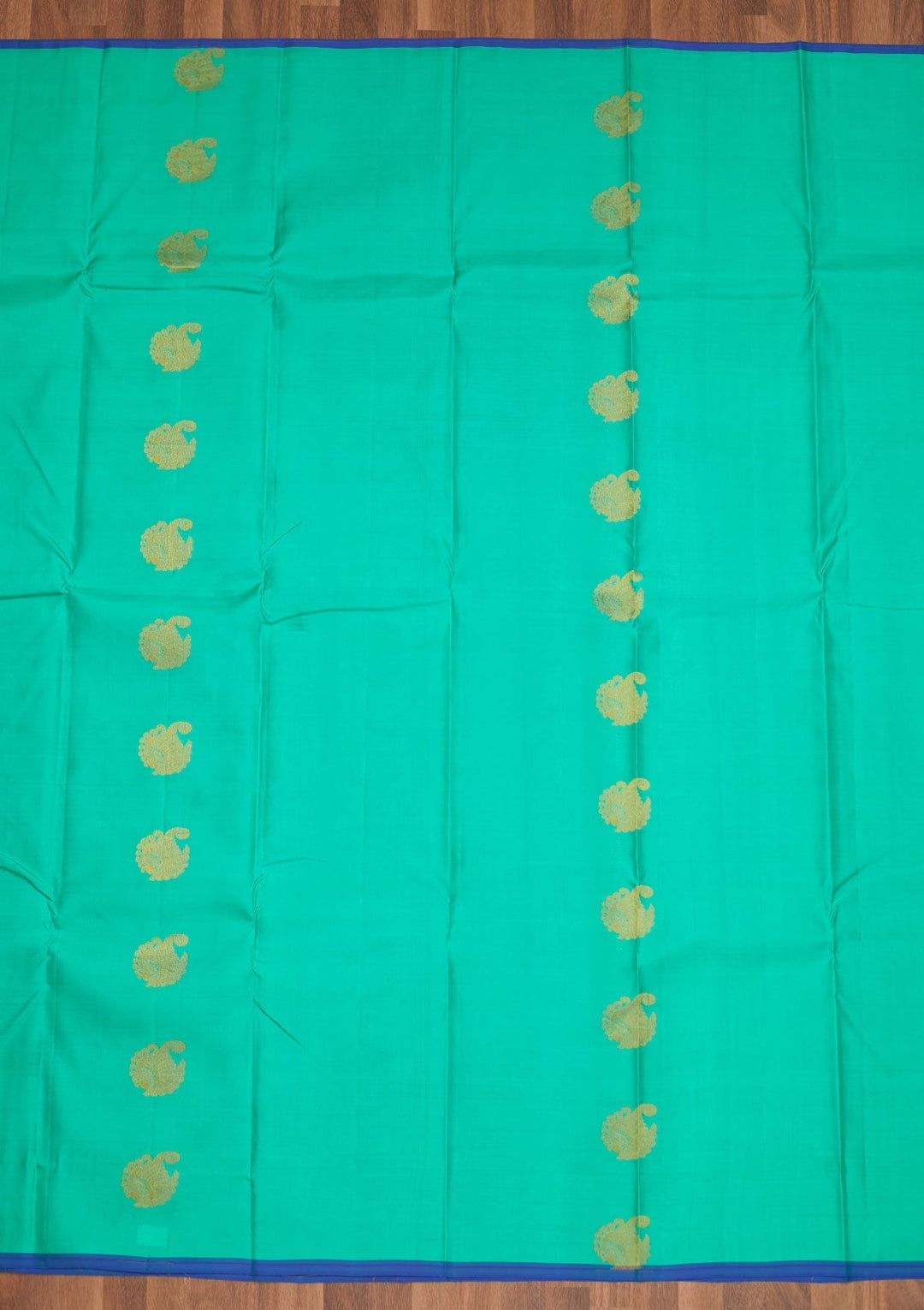 Sea Green Zariwork Pure Silk Saree - Koskii