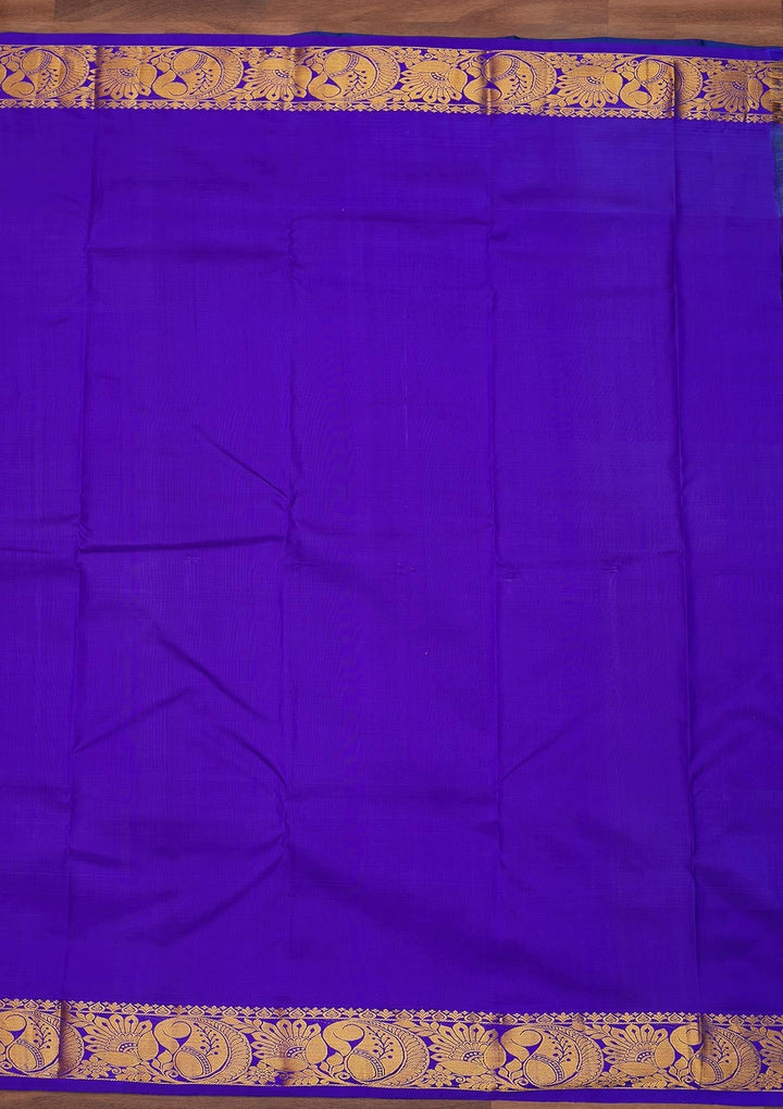 Sea Green Zariwork Pure Silk Designer Saree - Koskii