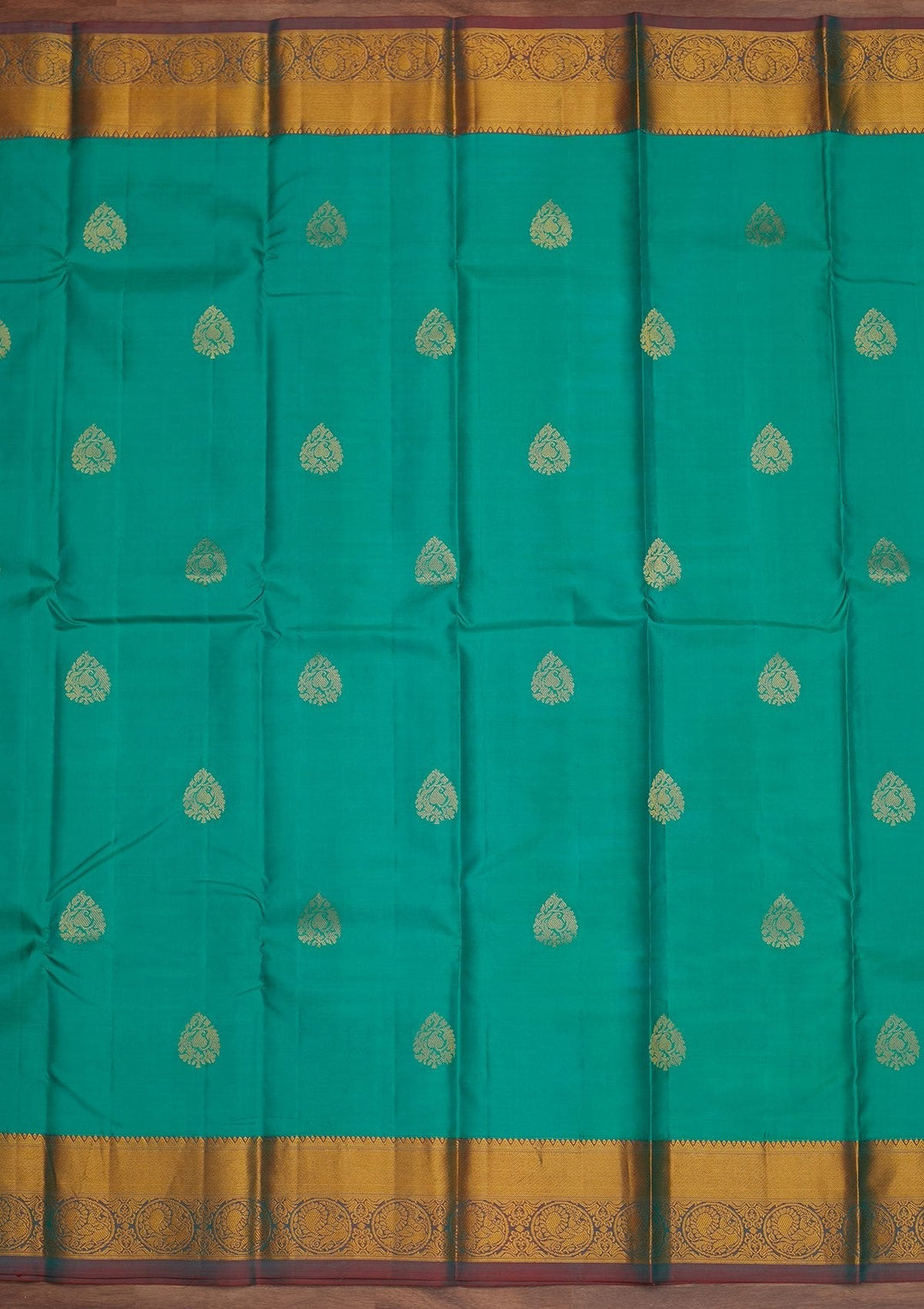 Sea Green Zariwork Pure Silk Designer Saree - Koskii