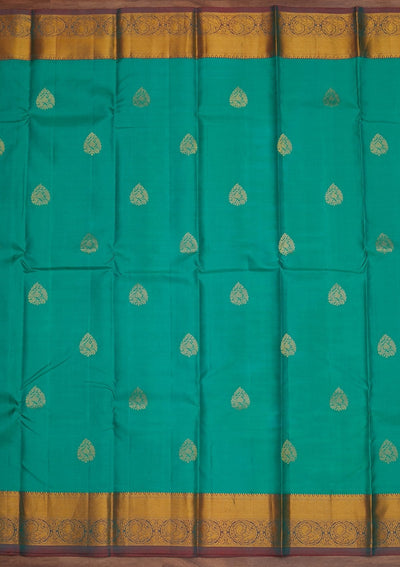Sea Green Zariwork Pure Silk Designer Saree - Koskii