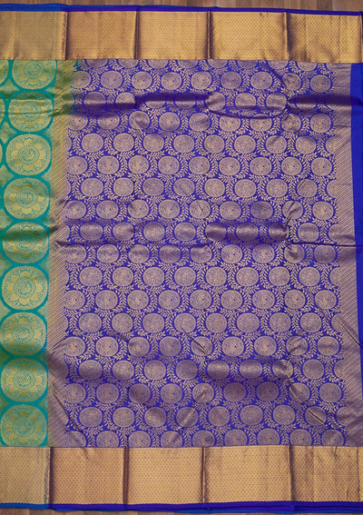 Sea Green Zariwork Pure Silk Saree-Koskii