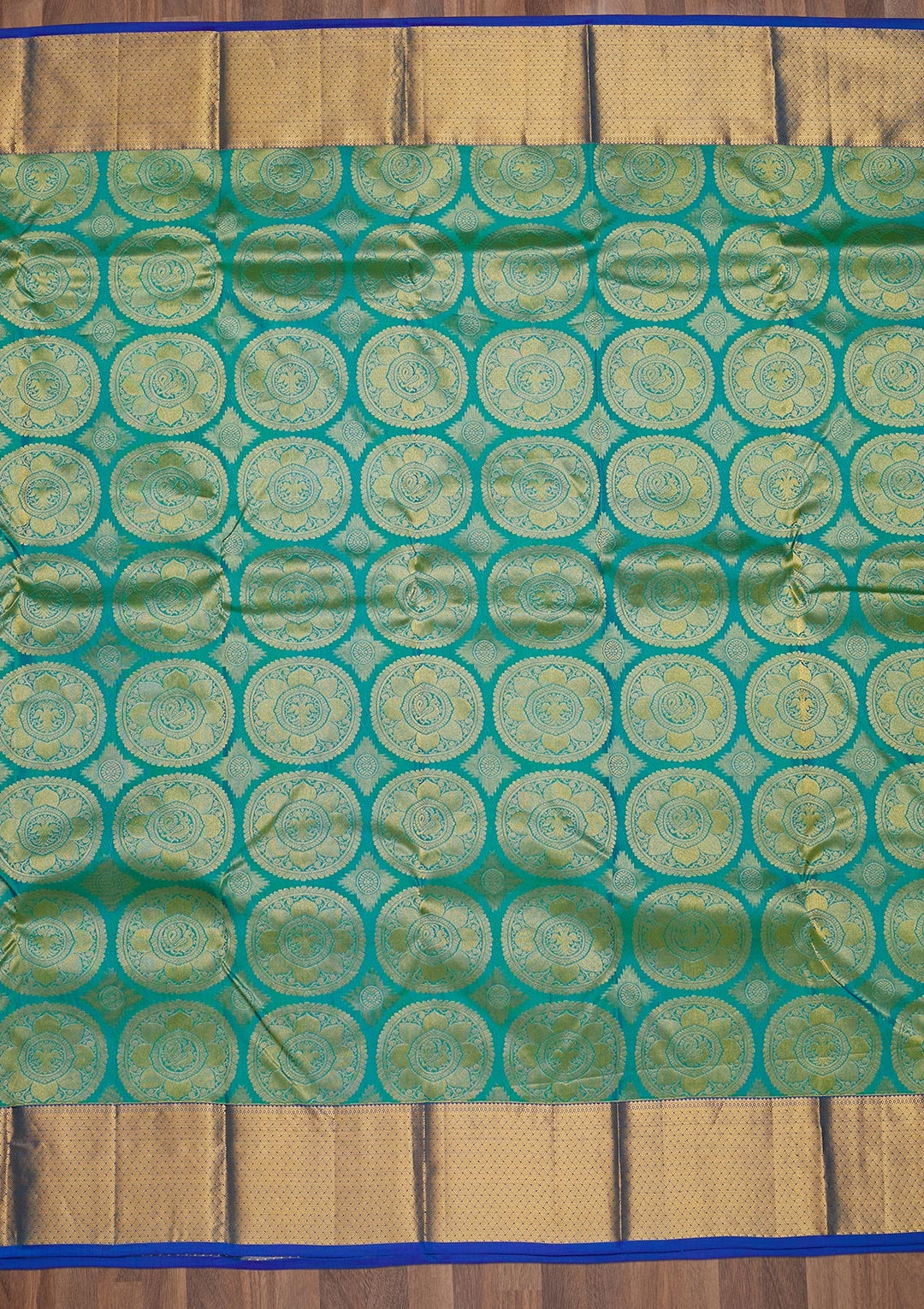 Sea Green Zariwork Pure Silk Saree-Koskii