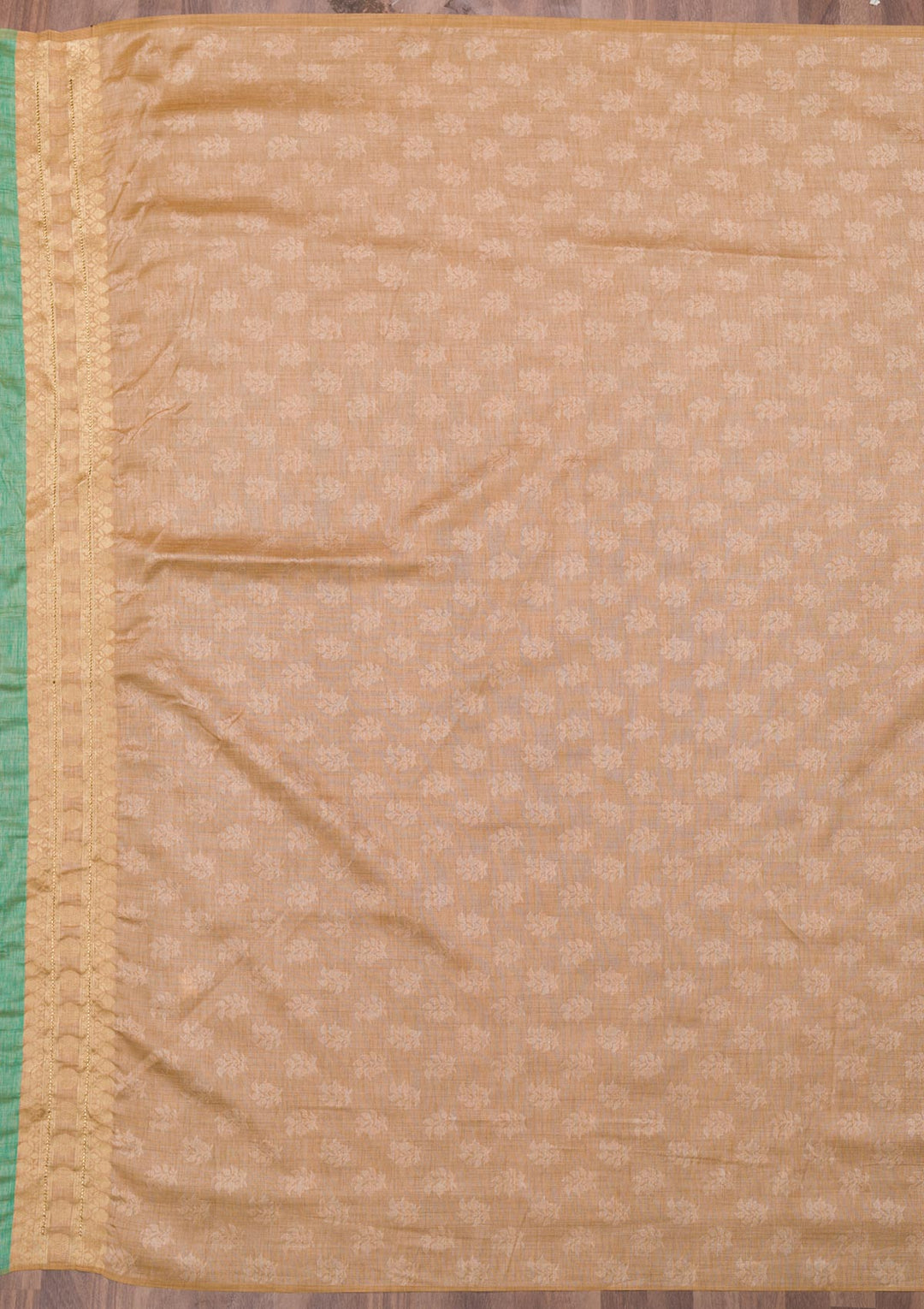 Sea Green Zariwork Raw Silk Saree-Koskii