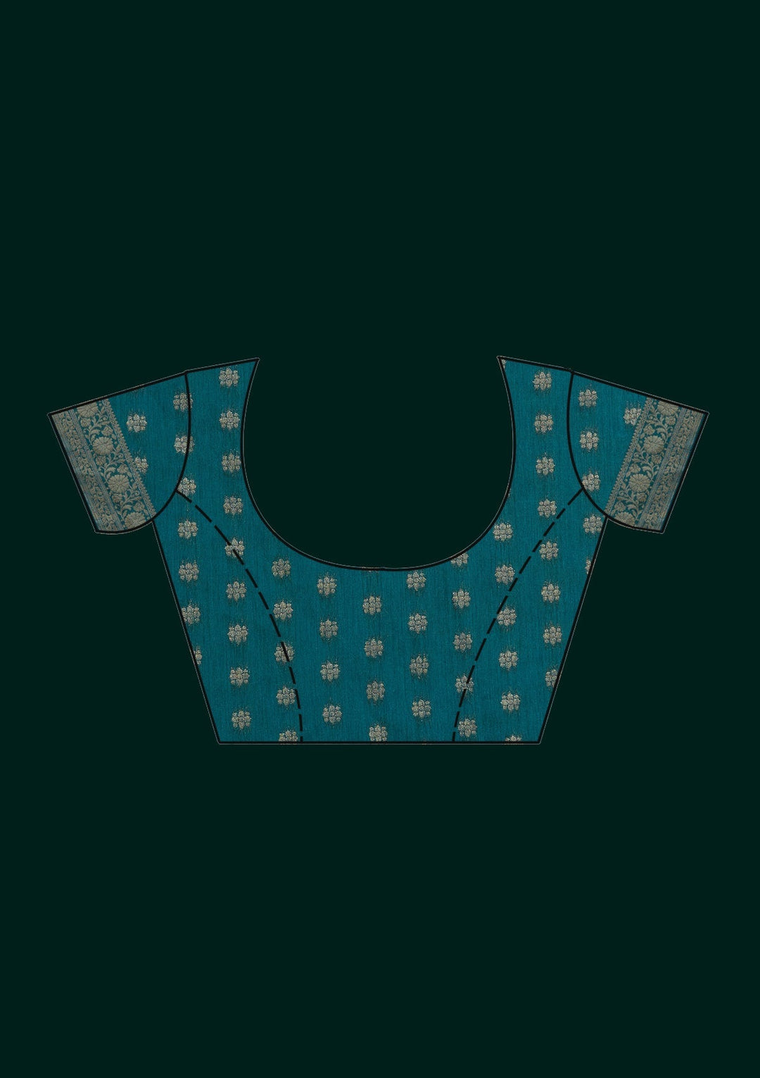 Sea Green Zariwork Taffeta Silk Saree - Koskii