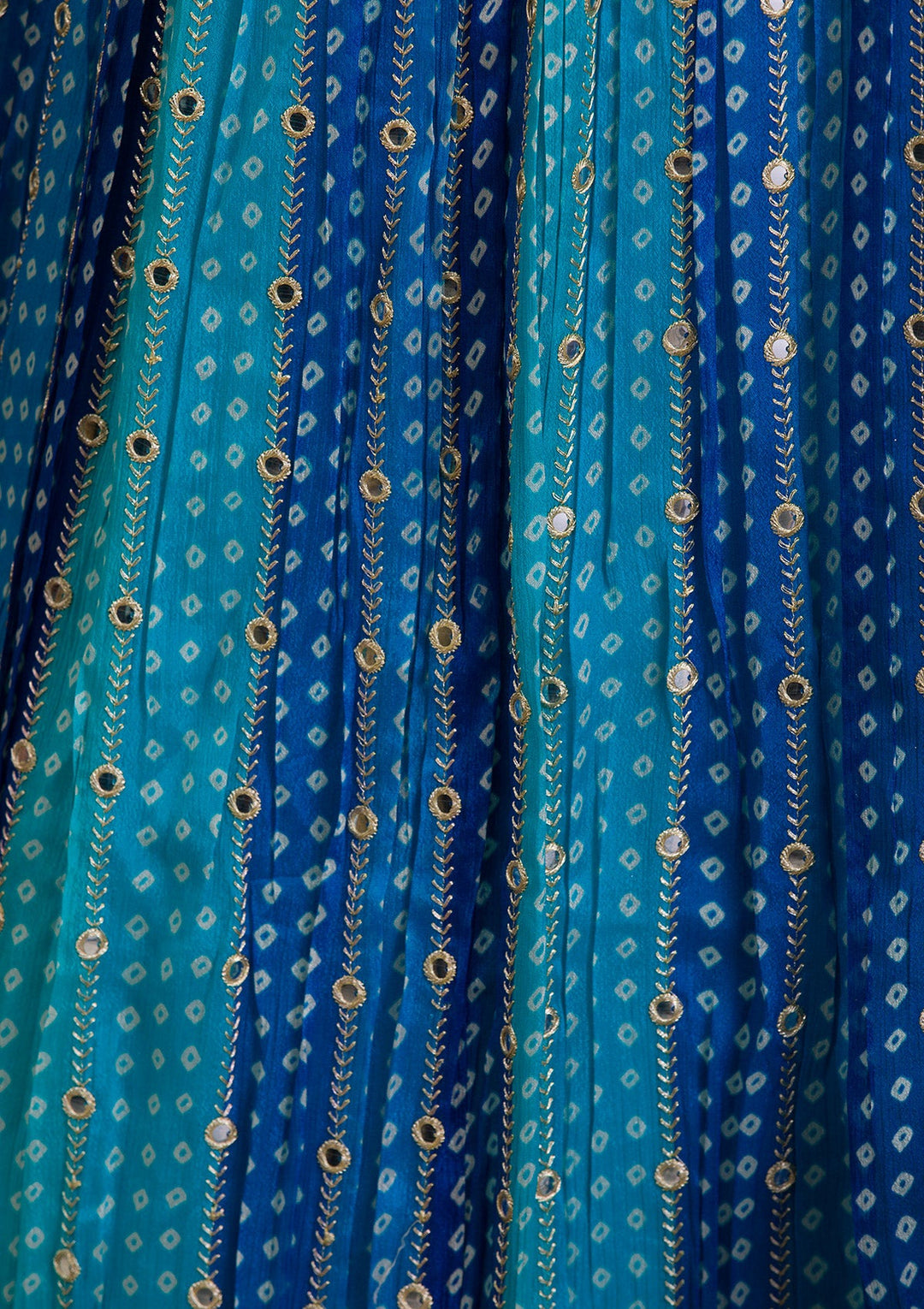 Sea Green Sequins Georgette Readymade Lehenga-Koskii