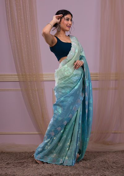Maroon Zari Work Raw Silk Designer Saree-Koskii
