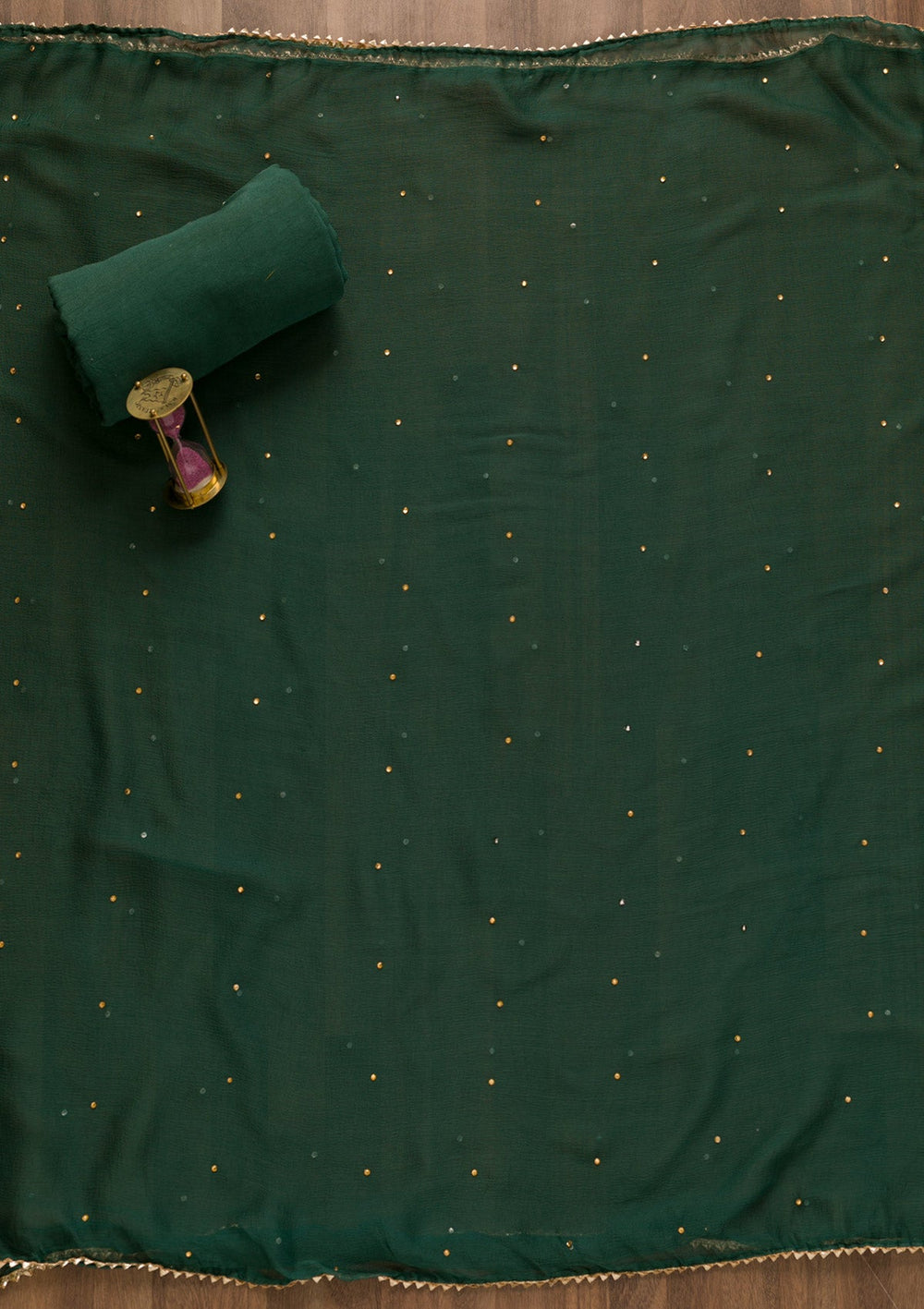 Sea Green Stonework Semi Crepe Unstitched Salwar Kameez-Koskii