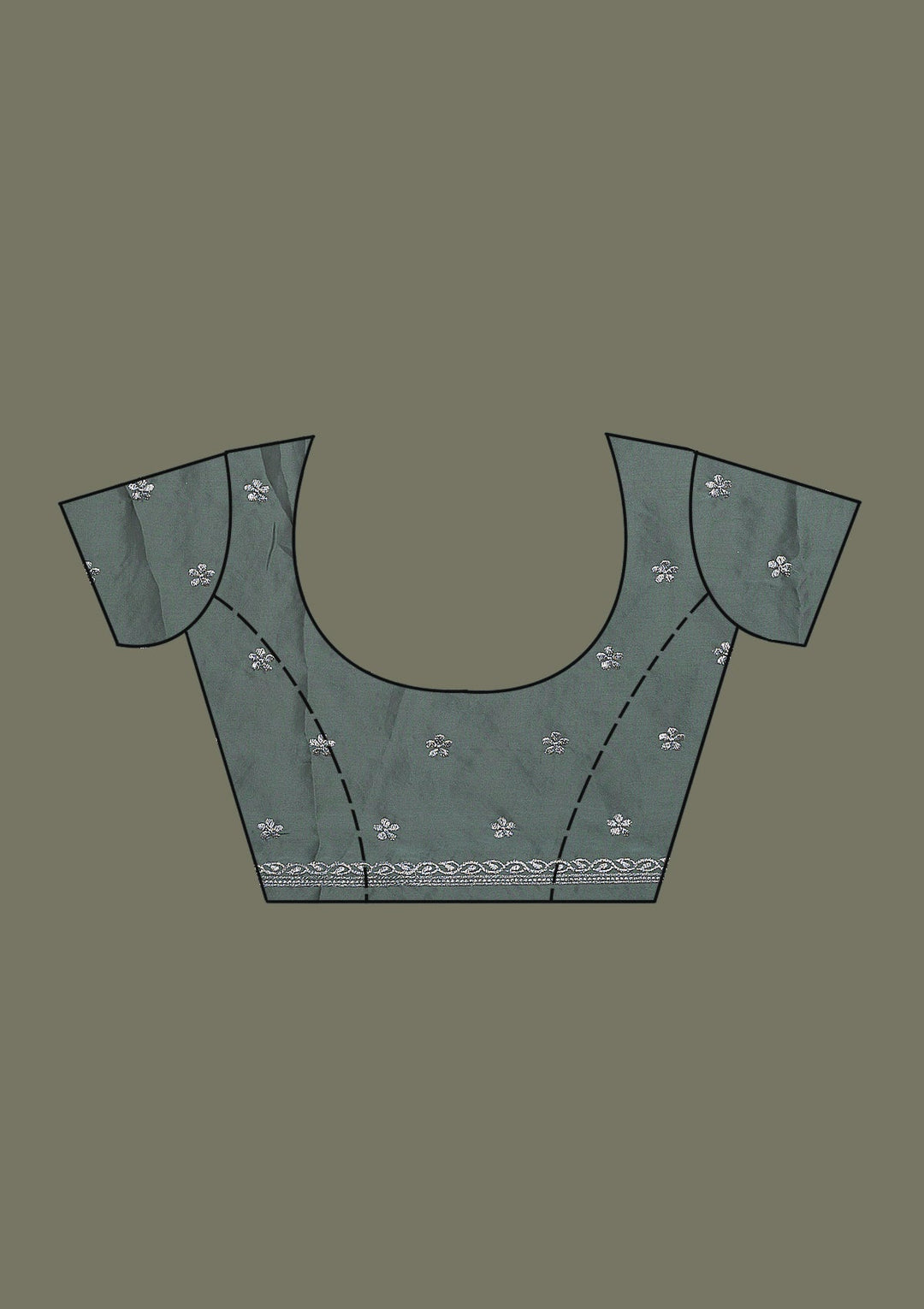 Sea Green Zariwork Crepe Saree-Koskii