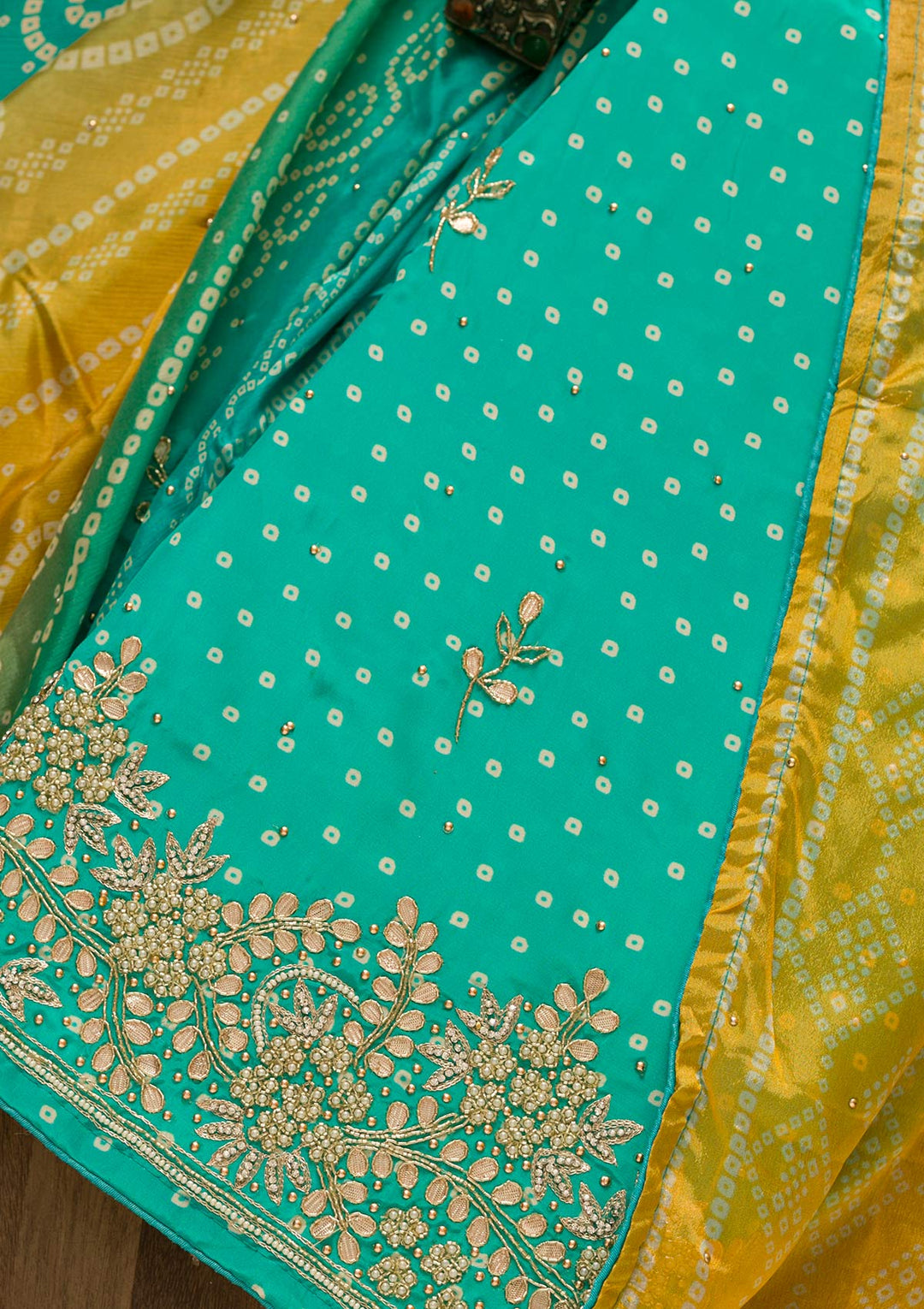 Sky Blue Gotapatti Brocade Salwar Kameez-Koskii