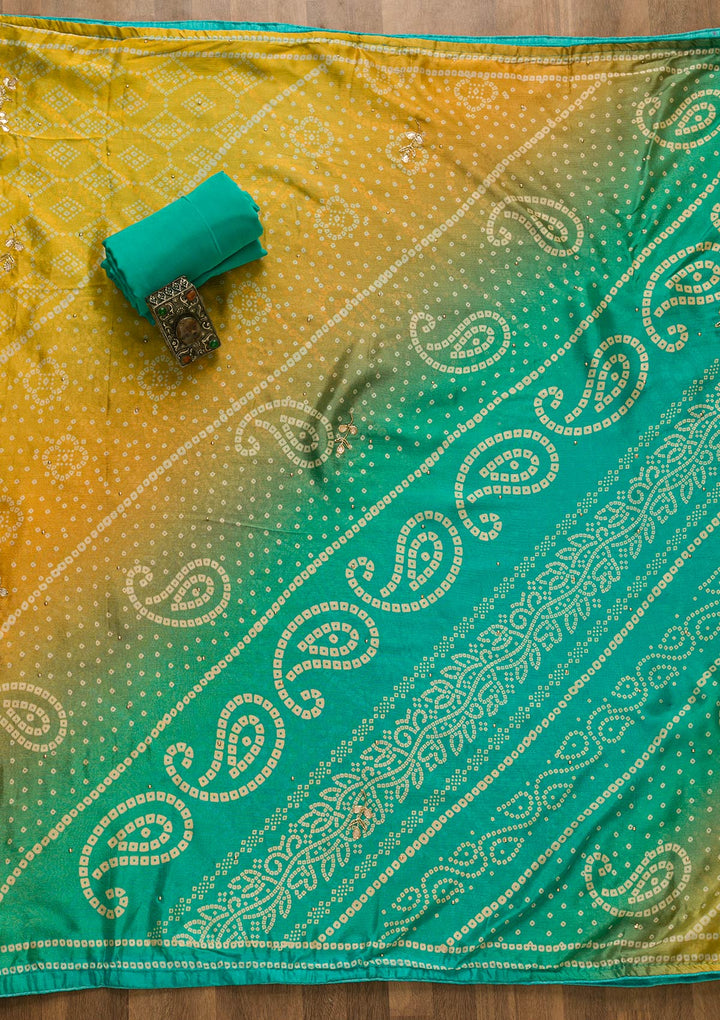 Sky Blue Gotapatti Brocade Salwar Kameez-Koskii