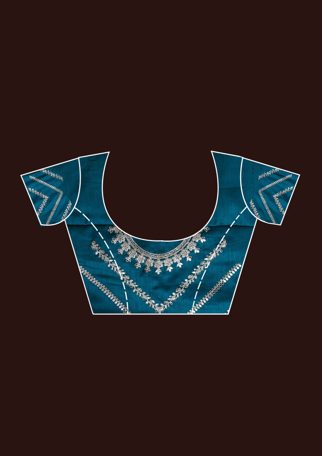 Sky Blue Gotapatti Net Saree-Koskii