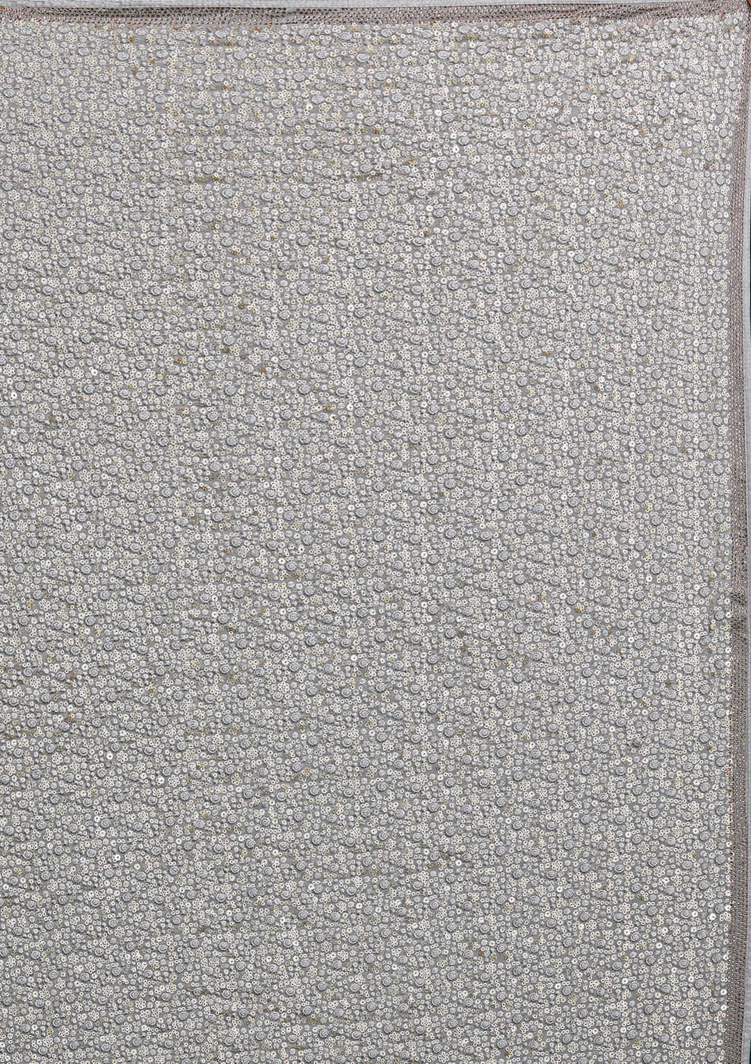 Grey Sequins Net Saree - Koskii