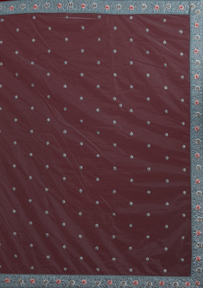 Sky Blue Silver Stonework Net Designer Semi-Stitched Lehenga - koskii