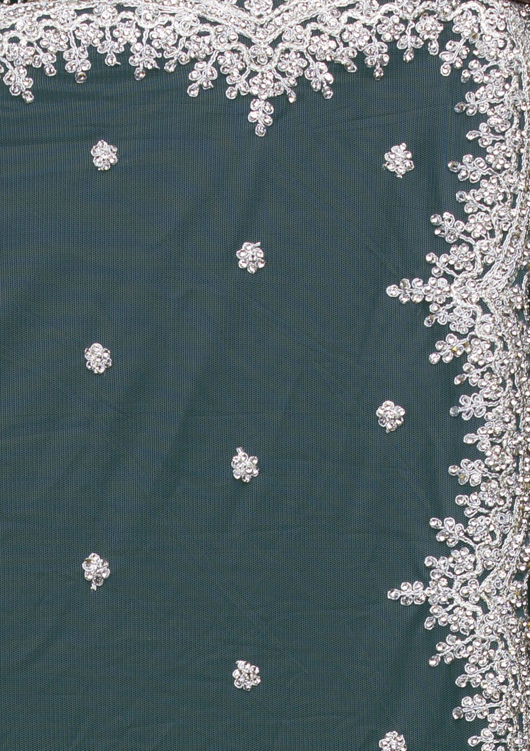 Sky Blue Silver Stonework Net Lehenga-koskii