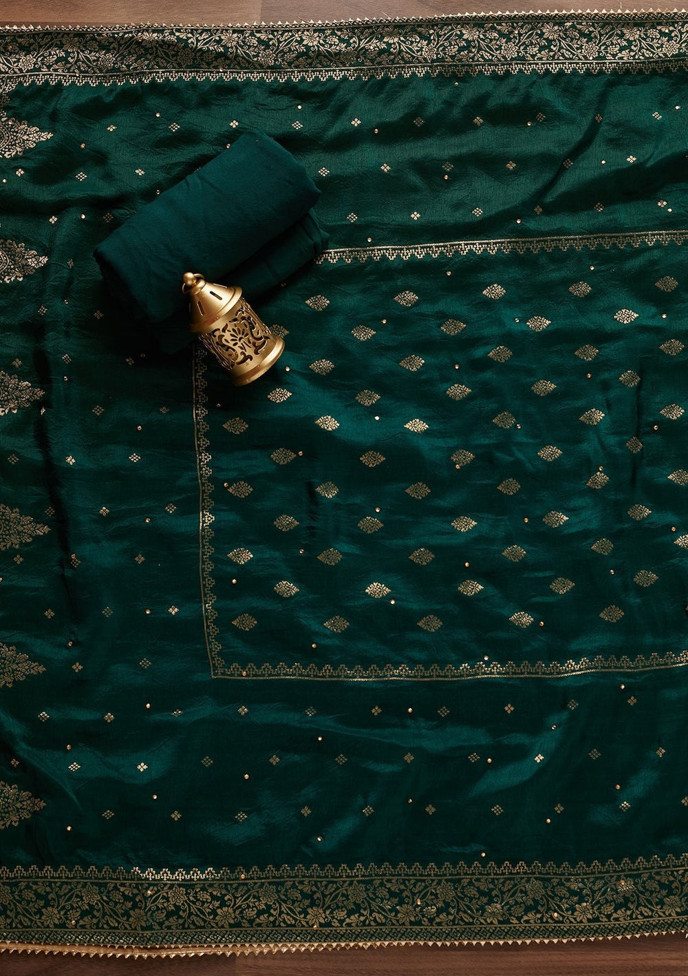 Sky Blue Stonework Semi Crepe Designer Unstitched Salwar Suit - Koskii
