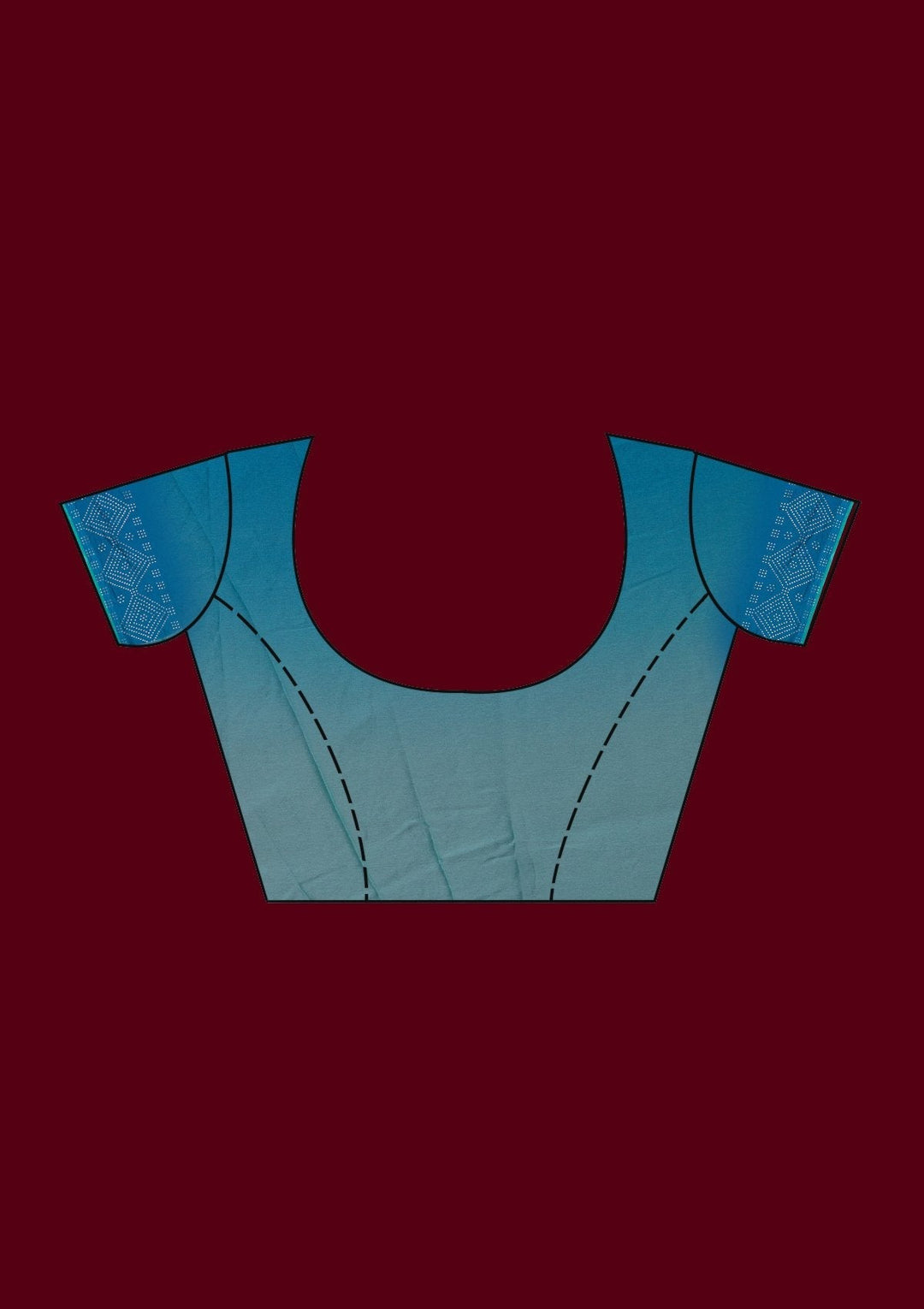 Sky Blue Swarovski Semi Crepe Designer Saree - Koskii