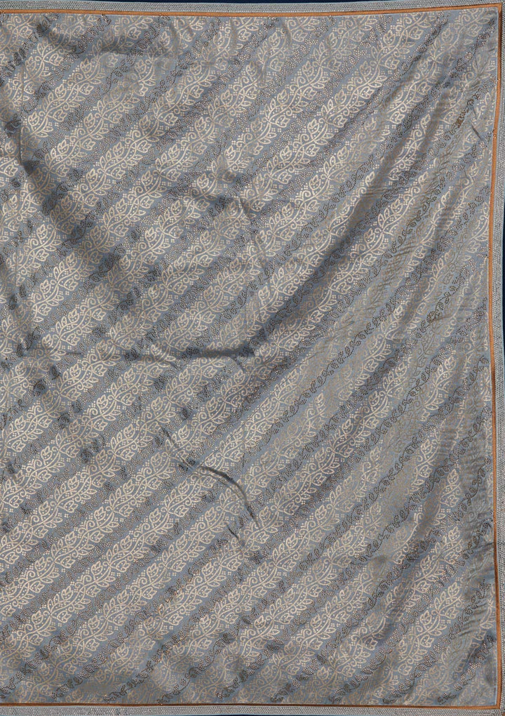 Sky Blue Swarovski Tissue Designer Saree - Koskii