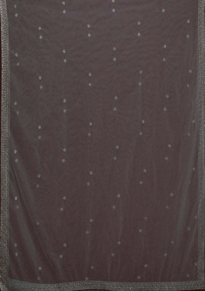 Sky Blue Zariwork Net Designer Gown-Koskii